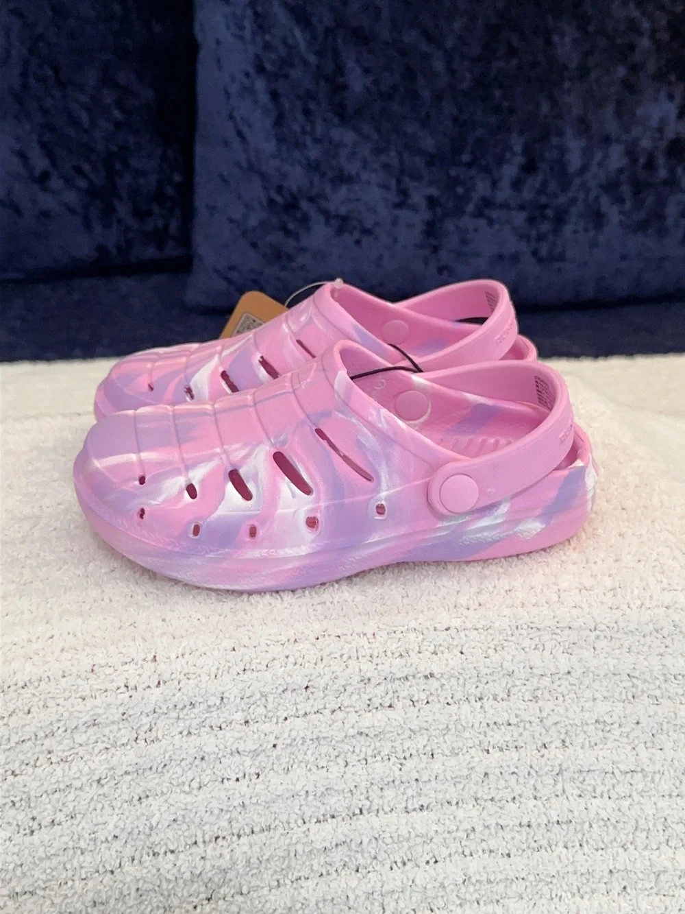 Kids Toddler Pink Marble Water-Friendly Eva Clogs